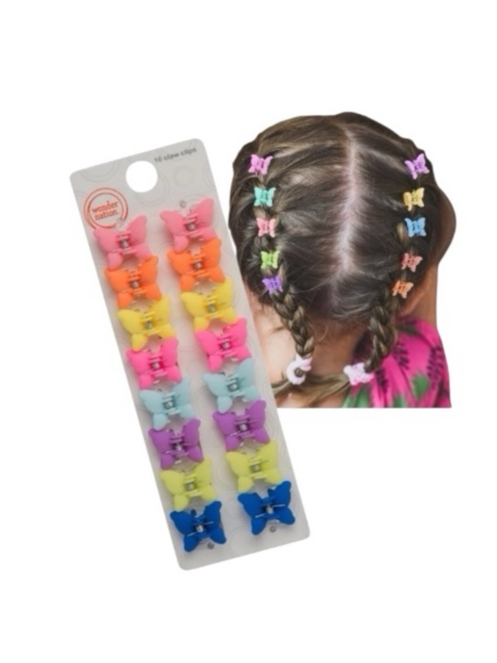 Wonder Nation Butterfly Hair Clips Pink and Orange